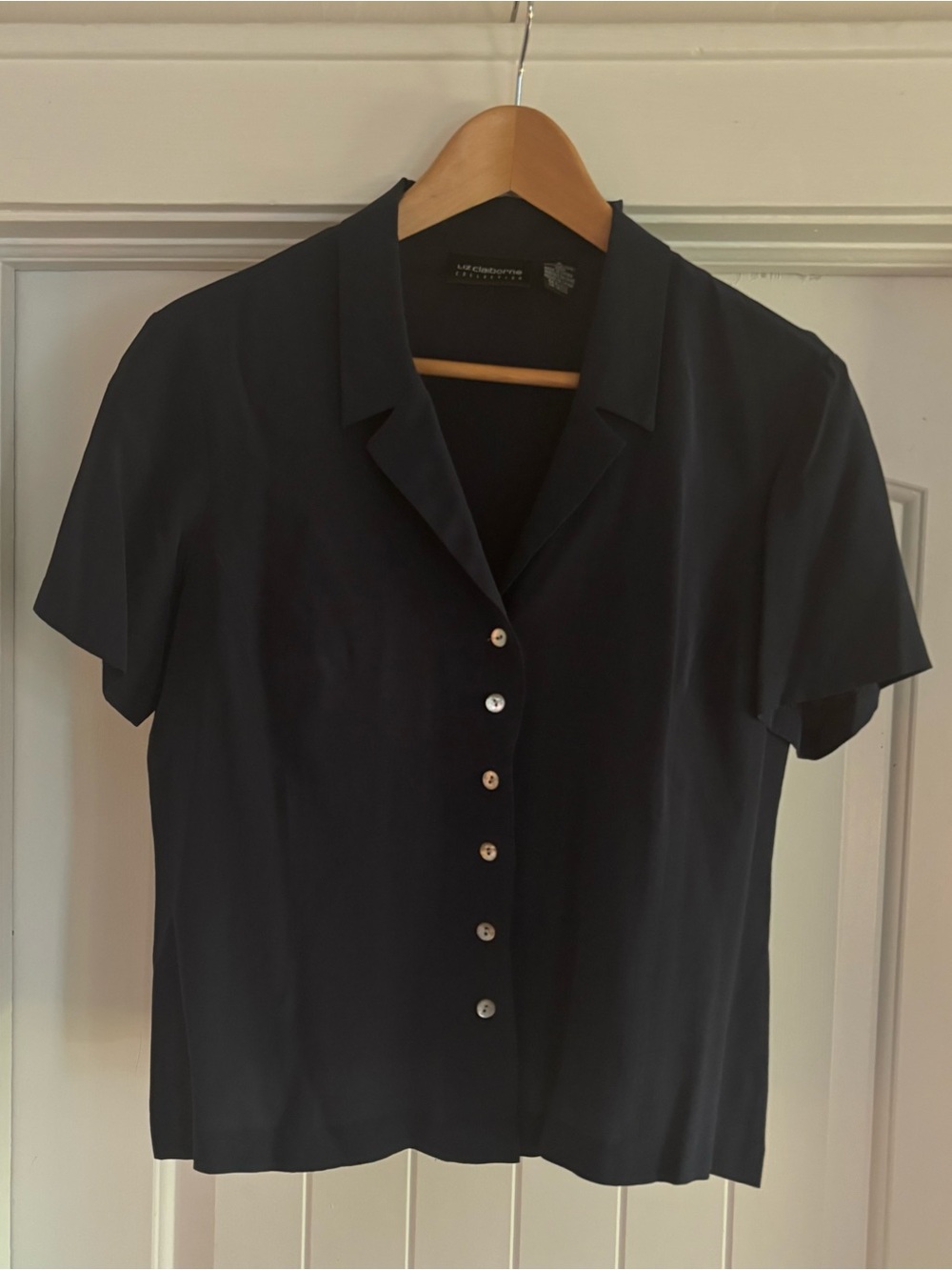 Liz Claiborne Deep Navy Silk Top Sz 6
